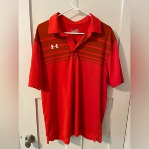 Under Armour polo, orange, XL, EUC.